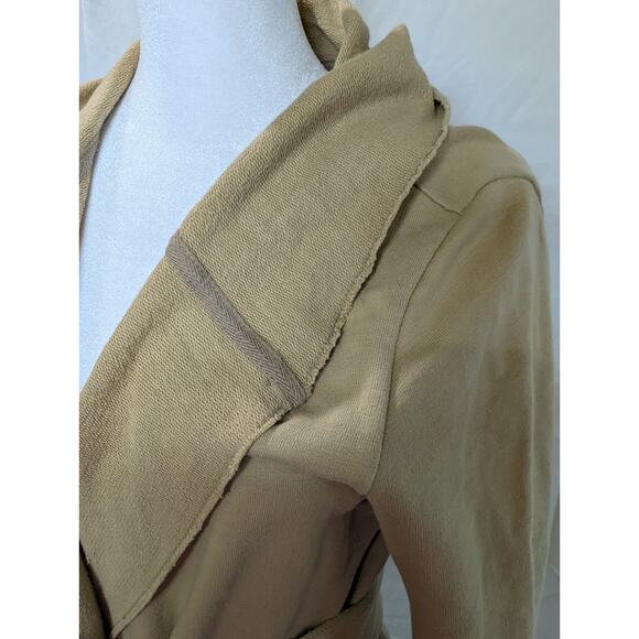 Lucky Brand Women's Small Beige French Terry Wrap Hooded Sweatshirt Cardigan EUC - Picture 4 of 14